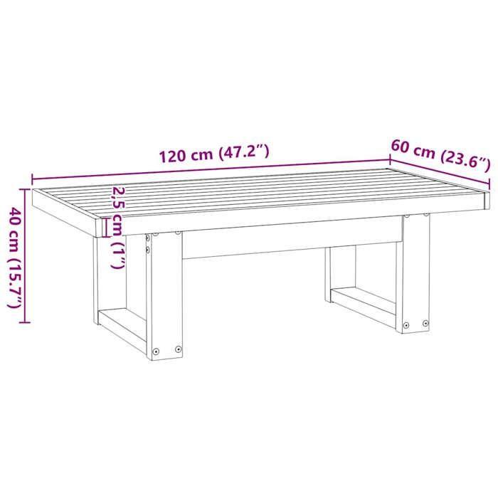 VidaXL Table basse NOAIN pieds en forme de U 120x60x40 cm massif pin, table, table en bois, table rustique, table de salon, 4100035