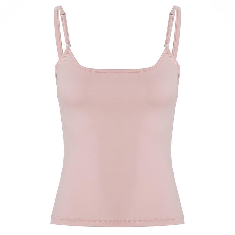 

Versatile Slimming Solid Color Spaghetti Strap Tank Top for Women S