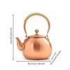 Hammered Copper Kettle Traditional Stovetop Tea Rust-Resistant Vessel for