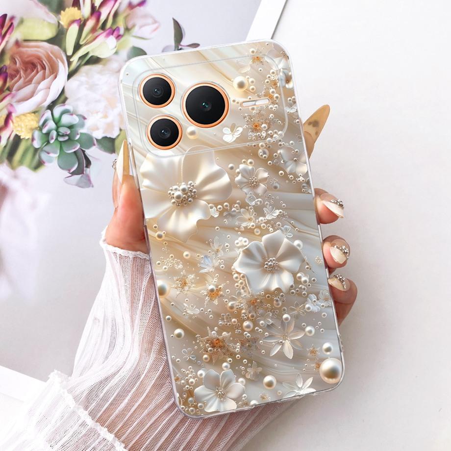 Flower Cartoon Fashion Design Phone Case For Honor Power Power2 Funda Soft Liquid Silicone Shockproof Back Cover Power 2 Bumper