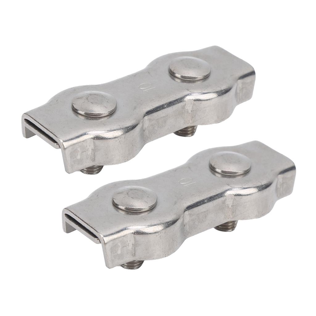 2Pcs M10 Duplex Wire Rope Grip Stainless Steel Cable Clamps Caliper Rigging Hardware