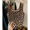 Modisches Damen Leopard Print Quadratischer Ausschnitt Trägertop Y2K Schlank Ärmellos Cami Top Spicy Girl Streetwear Sommer Lässig Basic Weste