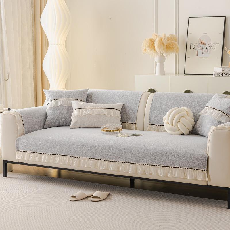 French Sofa Cushion, Universal In All Seasons, Non-Slip Seat Cushion  New Cream Wind High-End Straight Row Sofa Cover