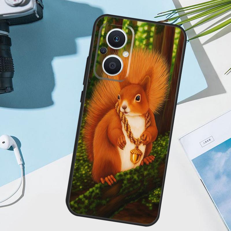 Cartoon Squirrel Cover For OPPO Reno 13 F 10 11 12 14 Pro 11F 12F 14F 7 8 Lite OPPO Find X9 X8 X5 X6 Pro Case