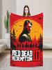 RDR Video Game Flannel Blanket Soft Winter Throw for Bedroom Sofa Bedspread Graphic Cover for Girls Boys