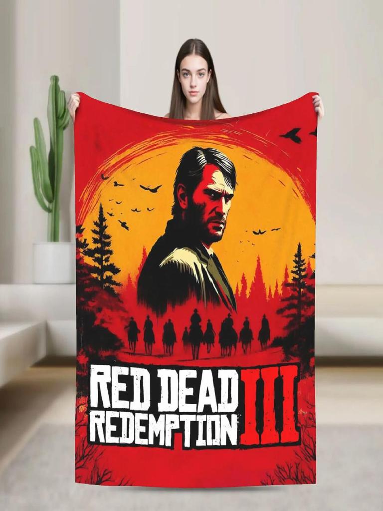 RDR Video Game Flannel Blanket Soft Winter Throw for Bedroom Sofa Bedspread Graphic Cover for Girls Boys