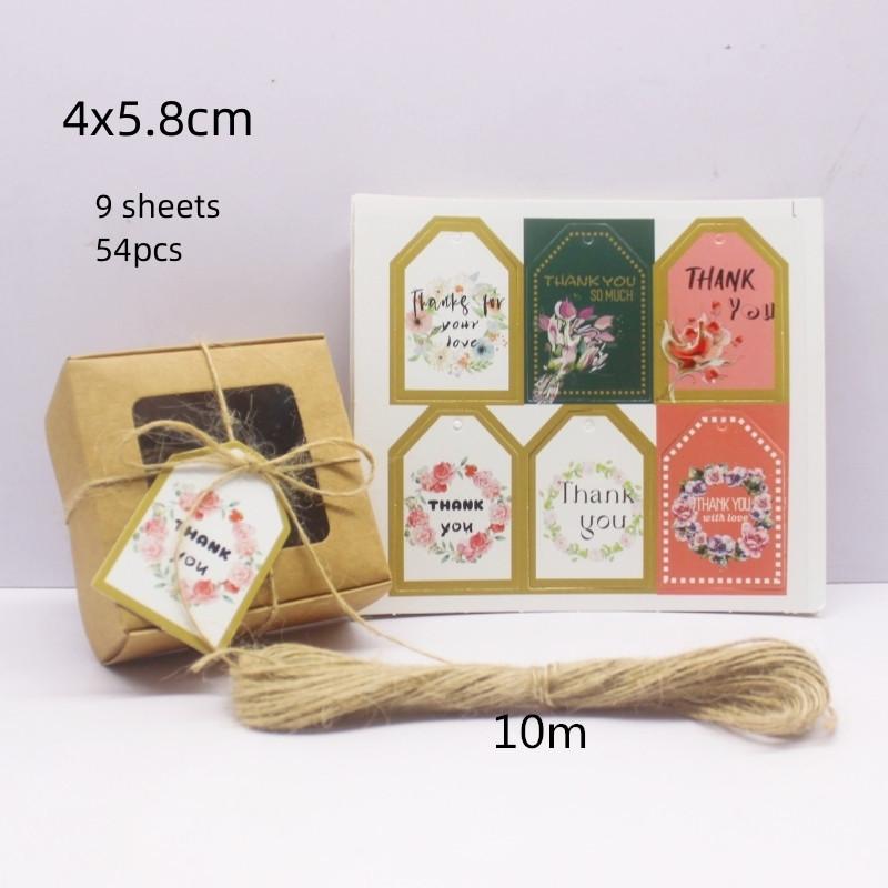 Große Dankeschön-Geschenkanhänger mit Blumendruck, weiße Papierkarten, „Danke, dass Sie mit uns gefeiert haben“, Party-Geschenkverpackungszubehör, 54 Stück