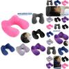 U-shaped Inflatable Neck Pillow Set For Travel With Camel Hump Design Soft And Comfortable
