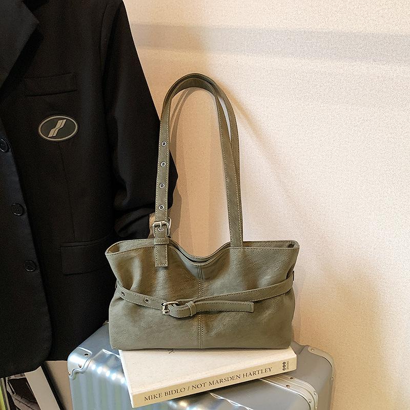 

Korean version of lazy wind bag women s 2025 winter new retro soft leather shoulder armpit bag large-capacity commuter tote bag