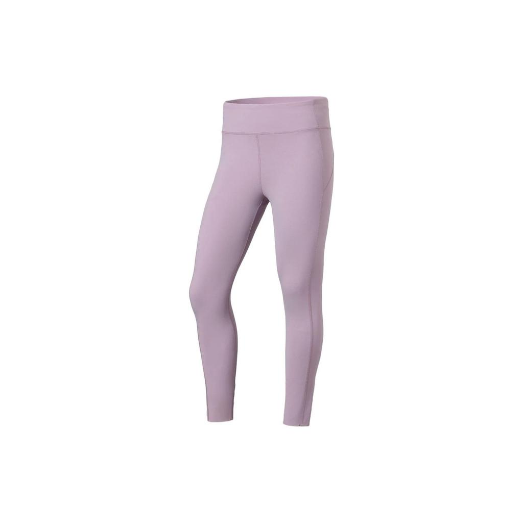 Li Ning Training Series Solid Color Breathable Stretch Fitness Pants Women Pants Purple AULR182-3