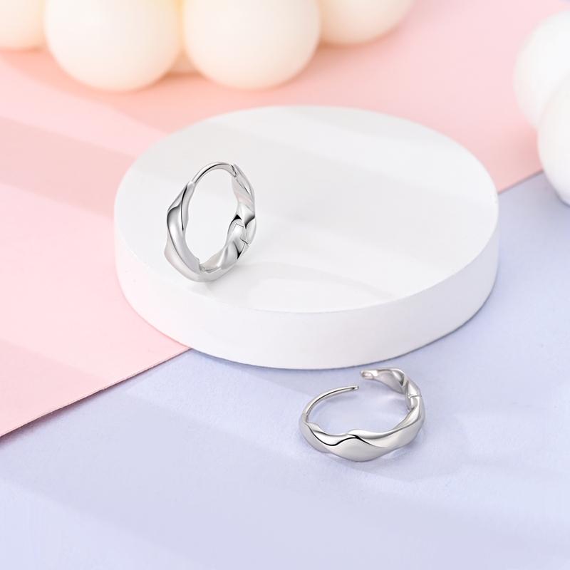 Original 925 Silver Hoops Earrings Zircon Pave Colourful Hoop Earrings For Women Fashion Jewelry Gift