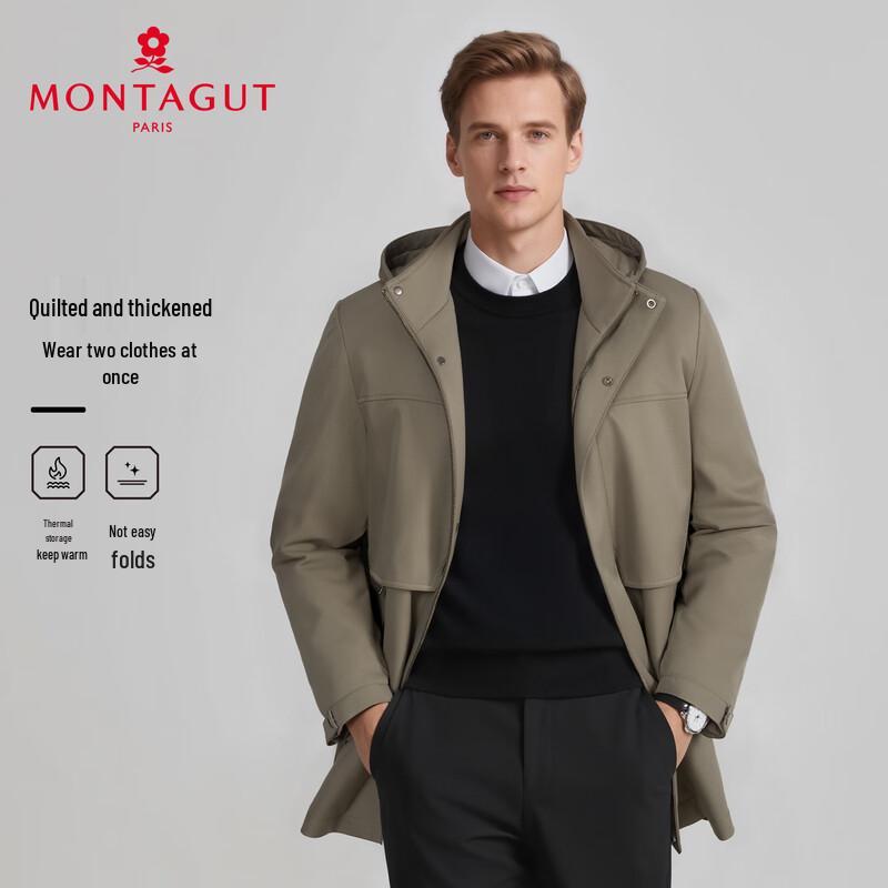 MONTAGUT Men's Padded Hooded Business Casual Jacket