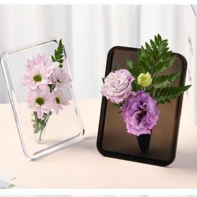 Creative Acrylic Photo Frame Vase Transparent Fresh and Dried Flower Flower Container Hydroponic Flower Vase Art Decorations