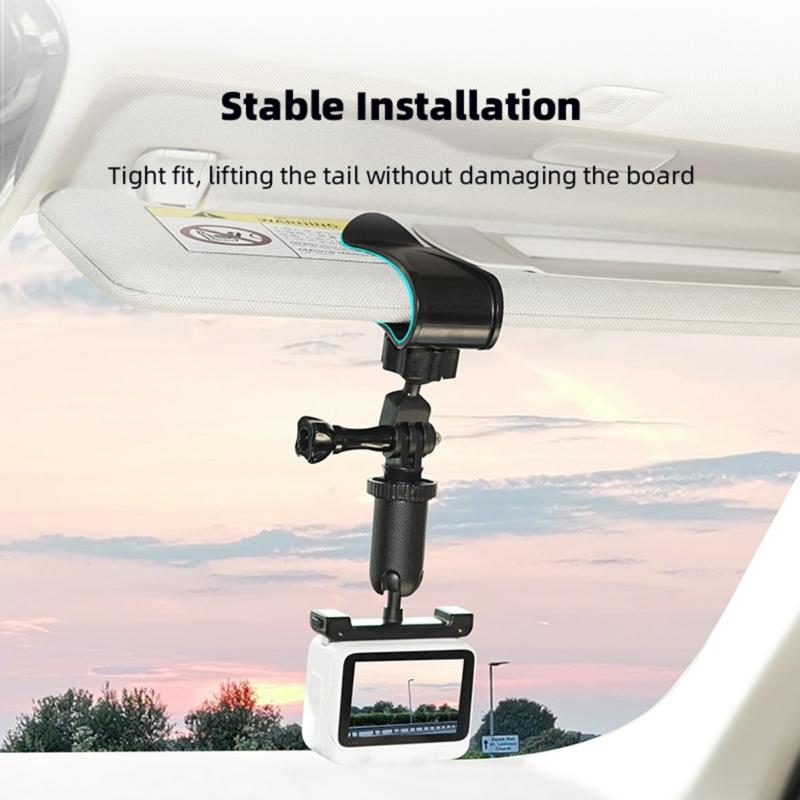 Innovative Car Sunshade Camera Mount Quick Release Clip Mounting Bracket Universal for 360 X3/Action 4 Action Cameras