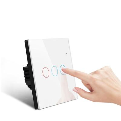 Haltbarkeit gehärtetes Glas Panel AC220V Smart Touch Sensor Schalter für LED-Licht