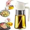 2-in-1 Glass Oil Dispenser and Sprayer Family Kitchen Air Fryer Spray Camping Barbecue Cooking Oil Sprayer 470ml Premium PP Bottle