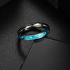 2PCS Stainless Steel Stainless Steel Wedding Ring Blue Opal Inlay Men Wedding Band  Wedding Ceremony