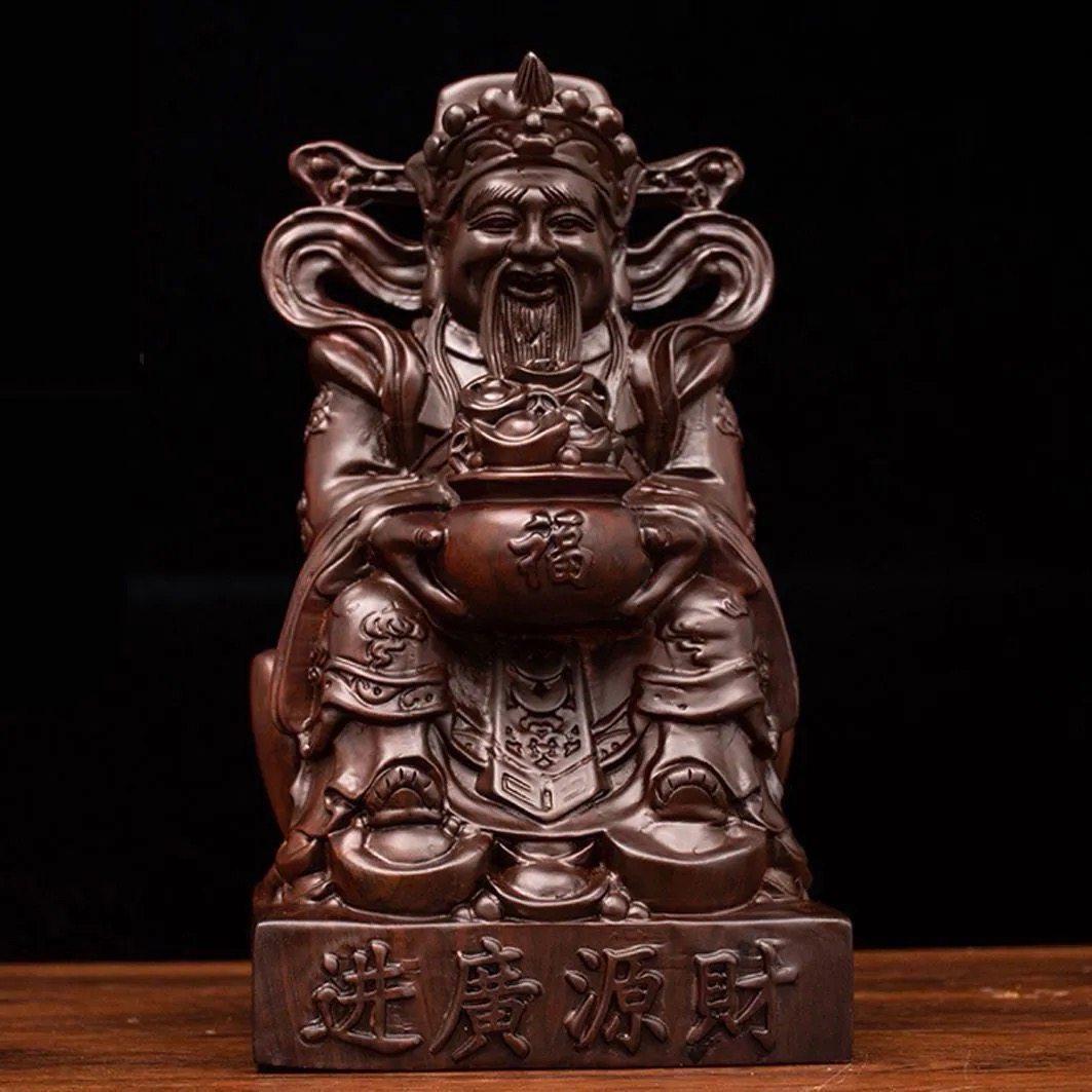 

Wooden Carved Ornaments Made of Solid Wood Shop Opening Craft Gifts Good Glossiness Pure Handmade Fine Polishing Clear Texture 1pcs