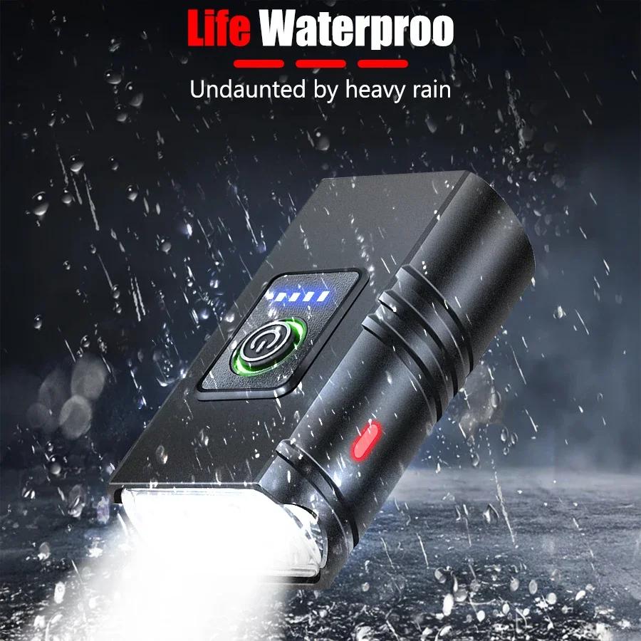 Bike Light 2 LED Type C Rechargeable Bicycle Lights 6 Modes MTB Flashlight Bicycle Headlight for Cycling Bicycle Front Lamp