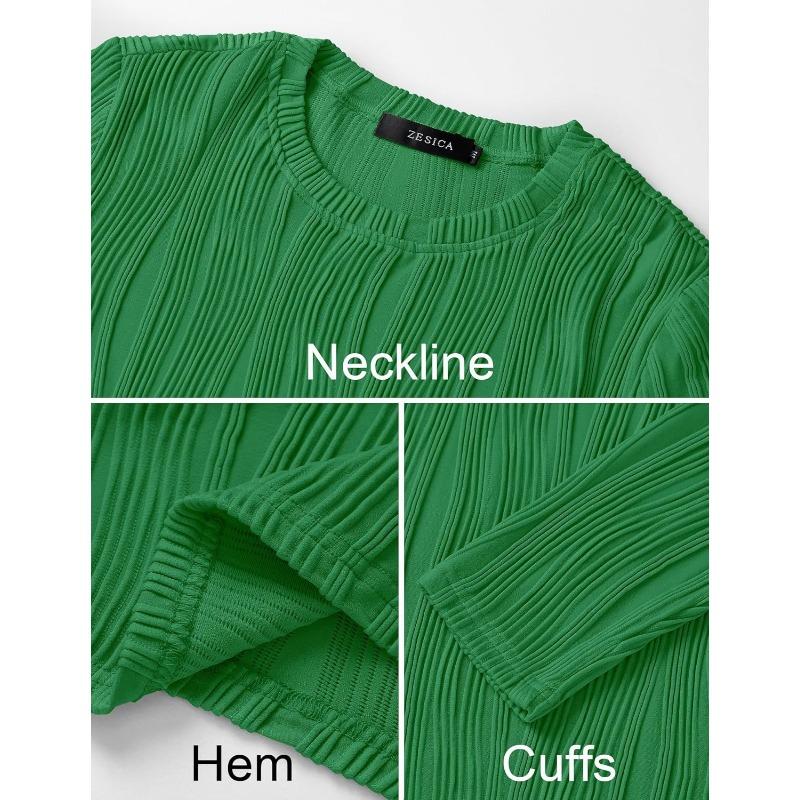 Pulover Colaj pentru Femei cu Mâneci Lungi și Gât Rotund, Croială Slim