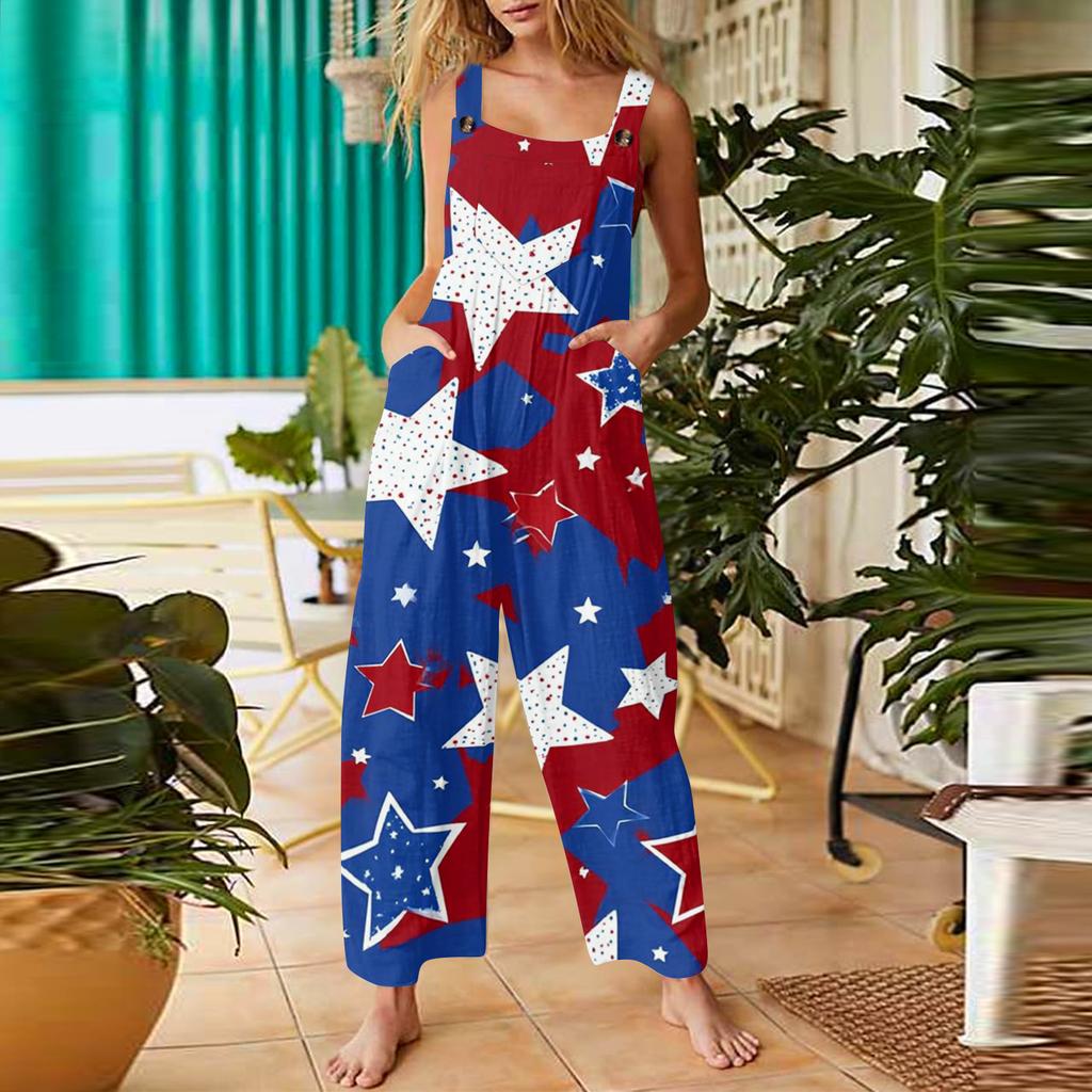 Women's Casual Pants Sleeveless Day Printed Cotton Pants