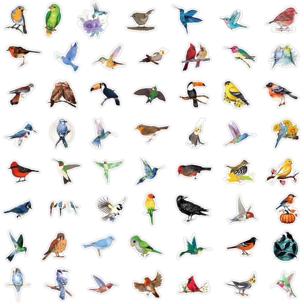 55 Nové barevné ptačí ptačí graffiti samolepky ozdobte sešit kufr samolepky