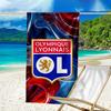 Olympique Football Crest Beach Towel - Soft, Absorbent Microfiber, Lightweight, Ideal for The Beach, Parties, Travel, Camping fan gifts