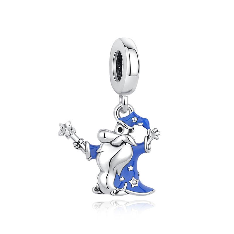 Original 925 Silver Charms Beads Wizard Hat Dragon Charm Halloween Fit Bracelets Necklaces Women DIY Jewelry