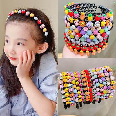 Summer Cartoon Wave Headband Children'S Candy Color Headband Hairpin Bangs Broken Hair Finishing Artifact Girls Hair Accessories Women