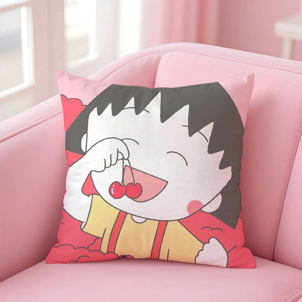 Anime C-Chibi M-Maruko-Chan Pillow Case Pattern Printing Pillowcase Living Room Sofa Cushion Cover Bedroom Room Decor