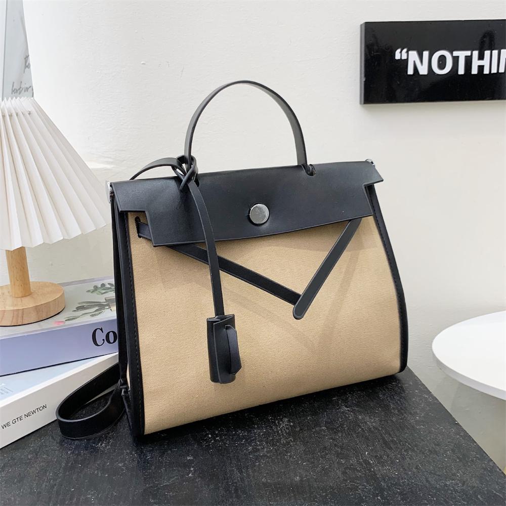 New PU Briefcase Small Square Bag Large Capacity Bag Shoulder Bag