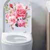 Watercolor Powder Rose Toilet Paper Self-adhesive Removable Bathroom Toilet Cover Decorative Sticker