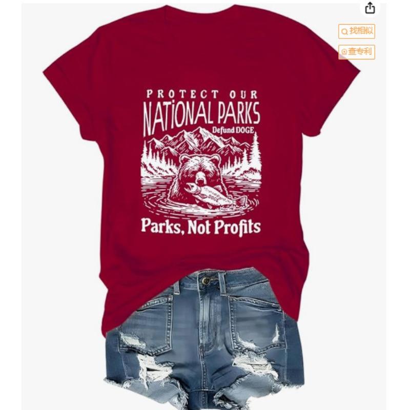 Summer V-neck 3D Letter Bear Printed Top Fashionable Casual Short Sleeved Women's T-shirts