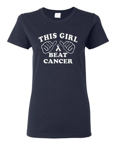 Ladies This Girl Beat Cancer Survive Cancer Survivor Survival T-Shirt Tee Unisex T-Shirt S