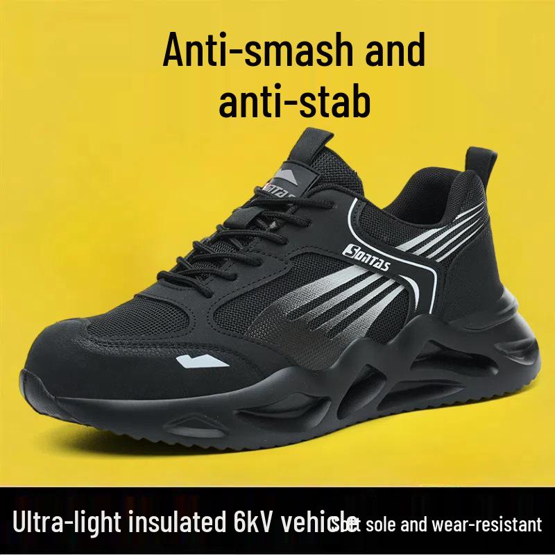 Men's Summer Breathable Steel Toe Safety Shoes - Anti-Smash, Anti-Puncture, Insulated Work Shoes