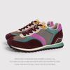 Korean Ugly BigHead Shoes, Mesh ColorBlock Genuine Leather Forrest Ah Gump Shoes, Women'S LaceUp Versatile Waffle Shoes