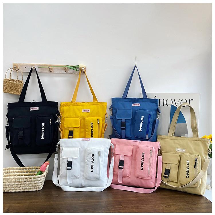 Canvas Tote Bag For Women Large Capacity Casual Shoulder Crossbody Urban Style