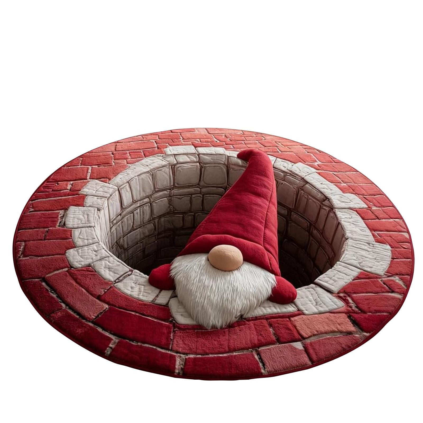 

3D Christmas Rug Christmas Optical Rug, Circular Vortex Rug, Decorative Deep-pile Rug, Fun Non Mat. Suitable For Living Rooms, Bedroom One Size
