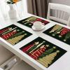 4pcs Christmas Placemats Measuring 12X18 Inches, Featuring a Christmas Tree Design, Perfect for Dining Tables, Festive Holiday Decorations, Suitable