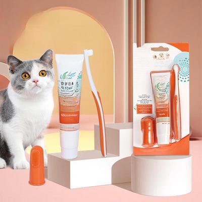 Zahnbürste & Zahnpasta Set für Hunde & Katzen - Mundpflege Zubehör