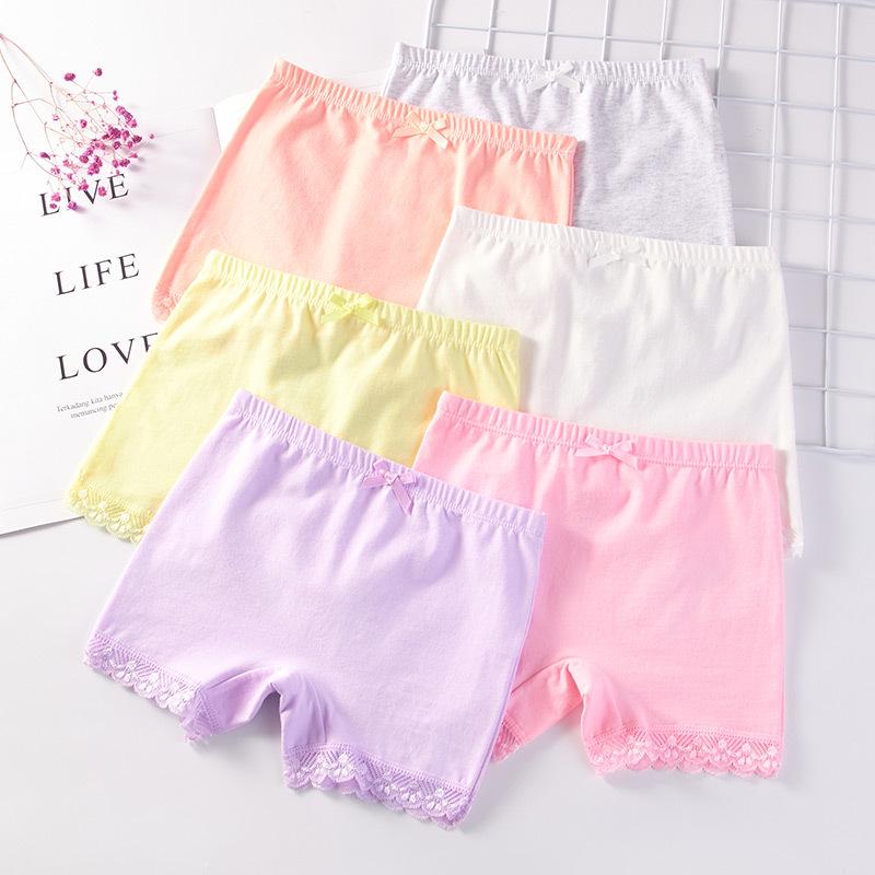 Girls' Cotton Safety Shorts - Summer Three-Quarter Anti-Exposure Base Layer for Little and Big Kids