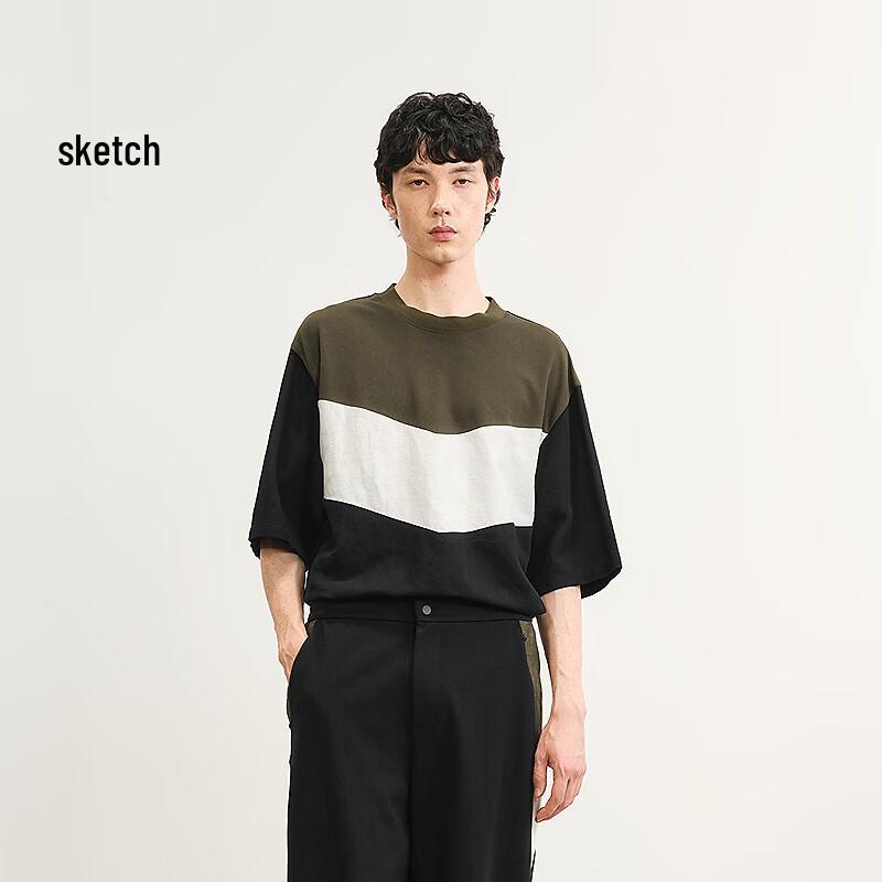 Men s 2025 Summer H-Shape Loose Fit Round Neck T-Shirt L