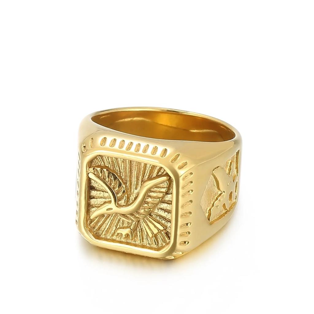 Luxury Eagle Stainless Steel Men's Ring Domineering High Quality Jewelry Party Gifts