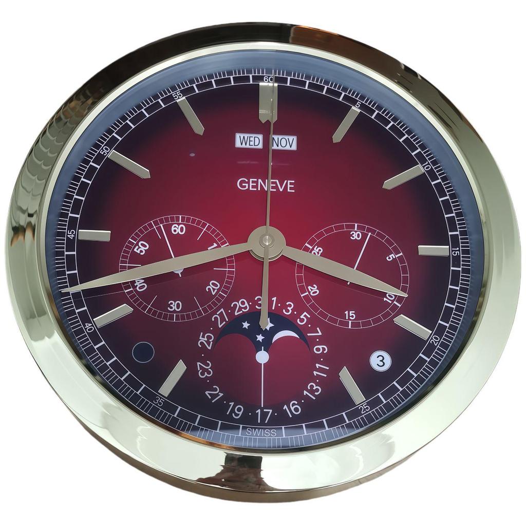 Leuchtende Lux Wandmontierte Metalluhr: Modernes Dekorationsstück für Wohnzimmer