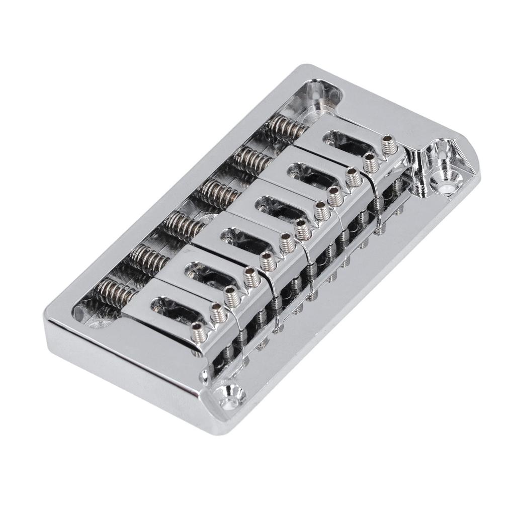6 String Electric Guitar Bridge Kit Brass Through Body Non Tremolo Guitar Bridge with Wrench for St