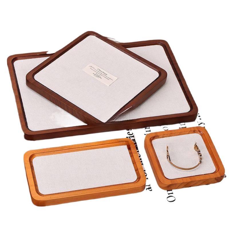 Solid Wood Jewelry Display Tray for Rings, Bracelets, Necklaces, and Pendants