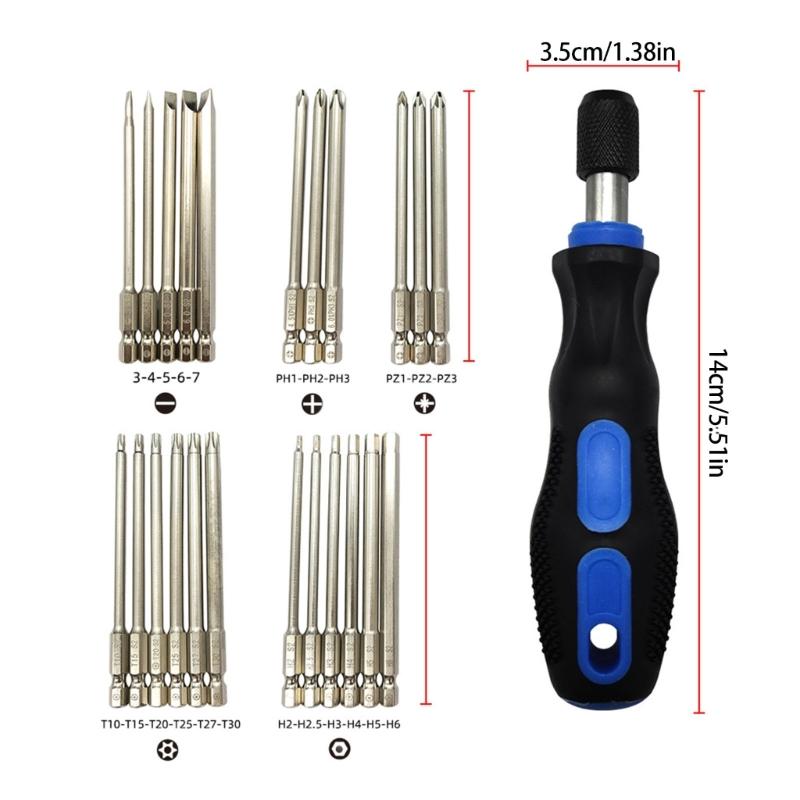 Professional 100mm Extended Screwdriver Bit Set With Magnetic Holder For Power Tool And DIY Projects