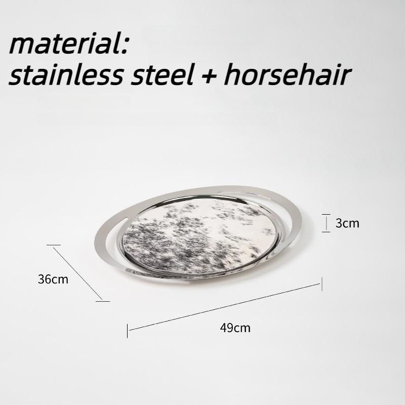 Luxury Stainless Steel Tray Circular Arc Fruit Plate Dessert Storage Trays Modern Home Decorative Trays Kitchen Organization