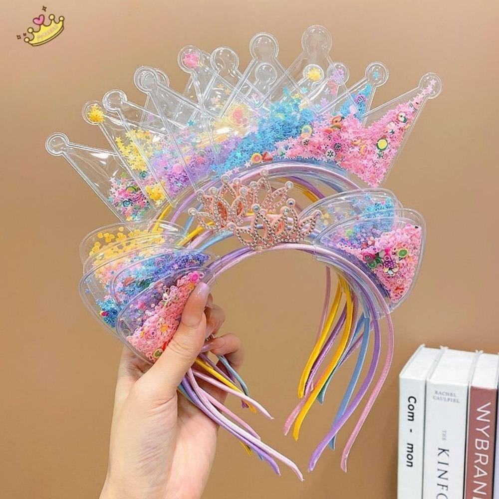 Cat Ears Quicksand Hair Band Crown Rabbit Ears Children's Hair Accessories Students Share Kindergarten Prizes Sequined Elements