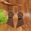 Neue Vintage Kork Hängeohrringe Geometrisches Design Retro Urlaubsstimmung Vielseitig Elegant Schmalmachende Ohr-Accessoires Für Damen